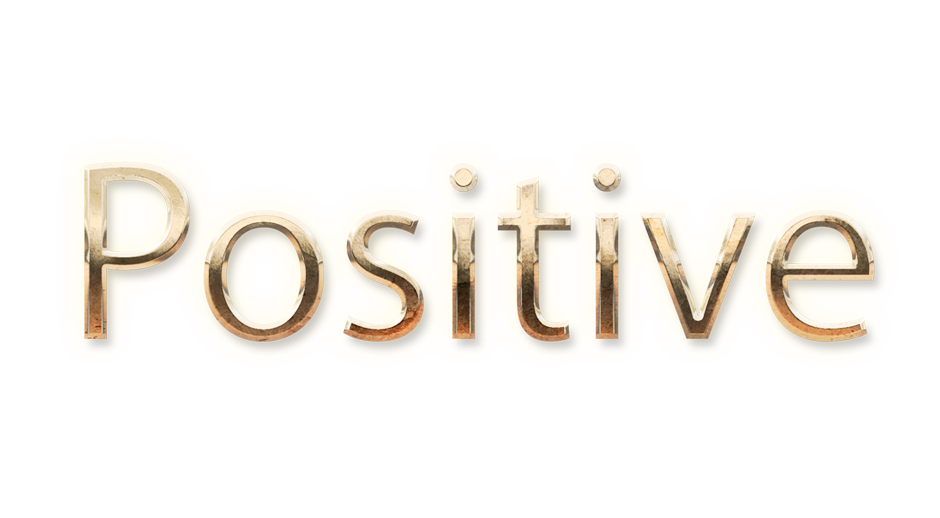 WORD POSITIVE gold text typography PNG images free